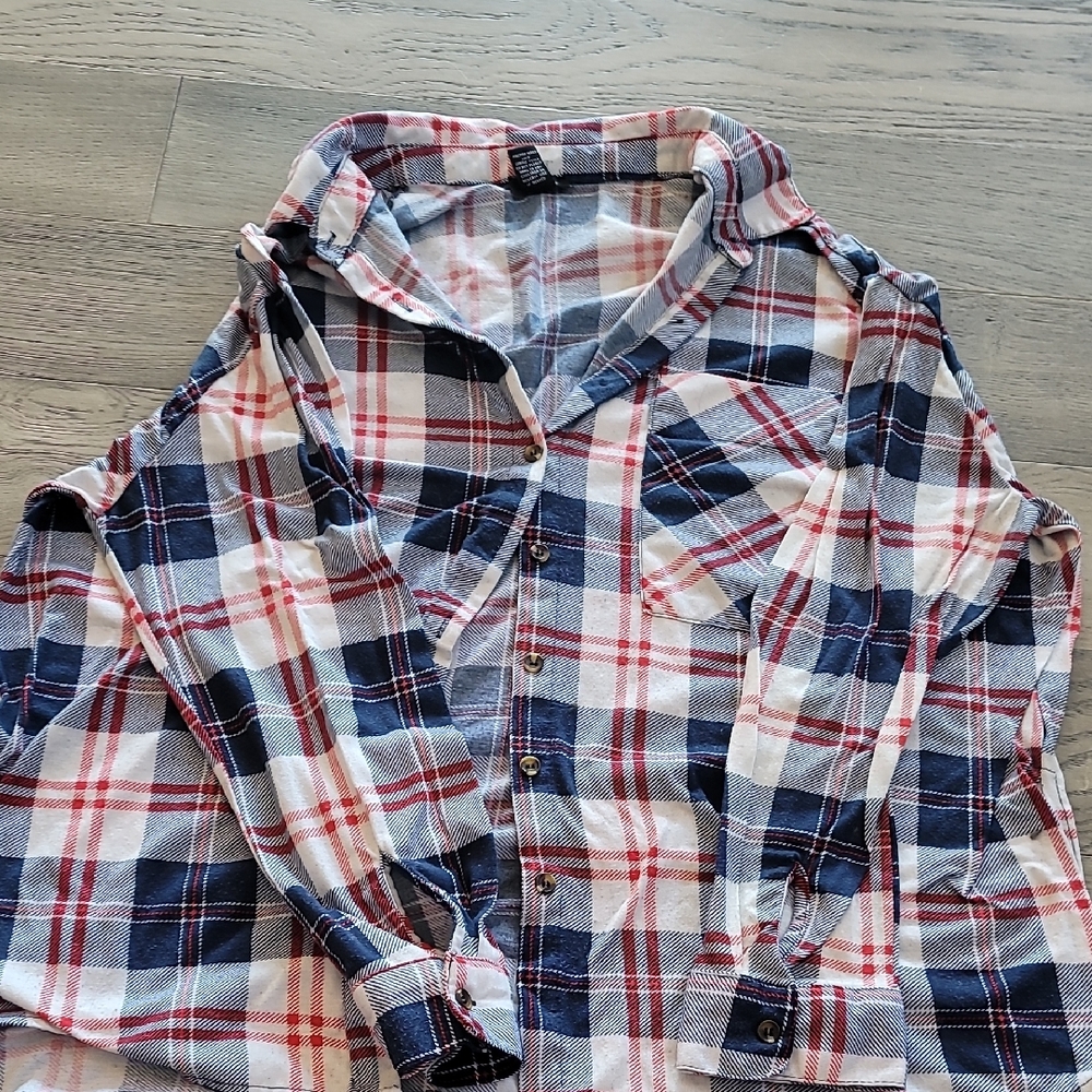 Plaid Button-Up Shirt
